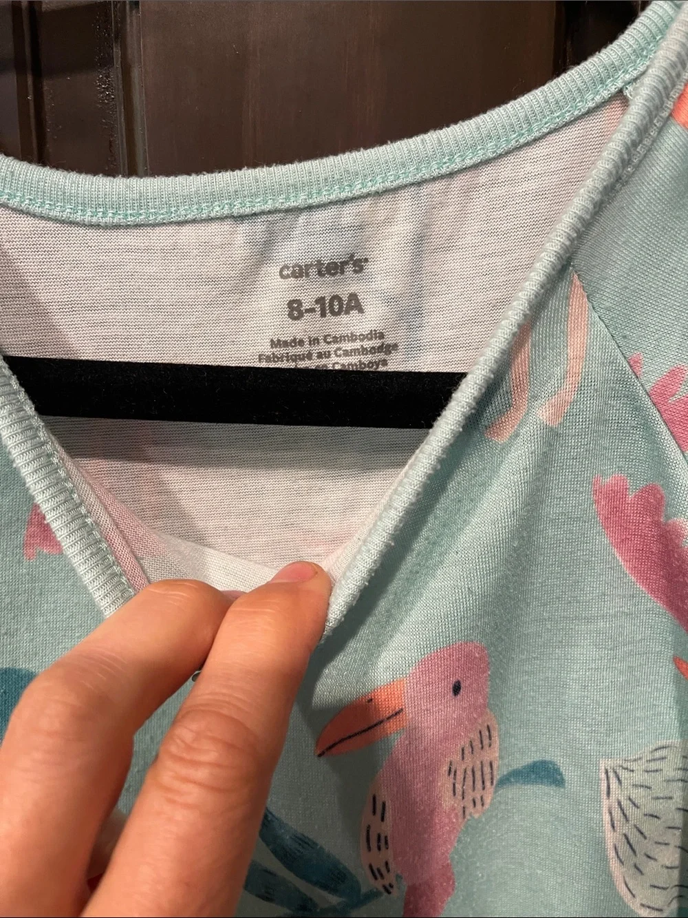 Carter's Girls' Multi-Color Kitten Print & Aqua Flamingo Nightgowns